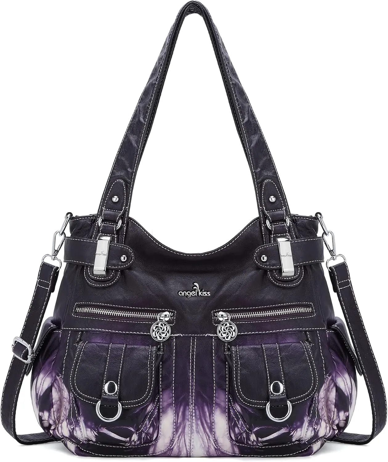 Purses and Handbags Women Tote Shoulder Top Handle Satchel Hobo Bags Fashion Washed Leather Purse