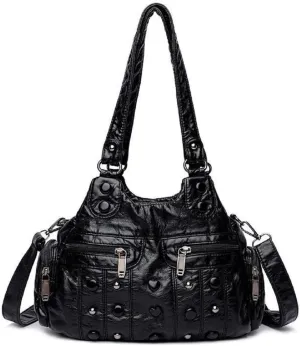 Purses and Handbags Women Tote Shoulder Top Handle Satchel Hobo Bags Fashion Washed Leather Shoulder Bag