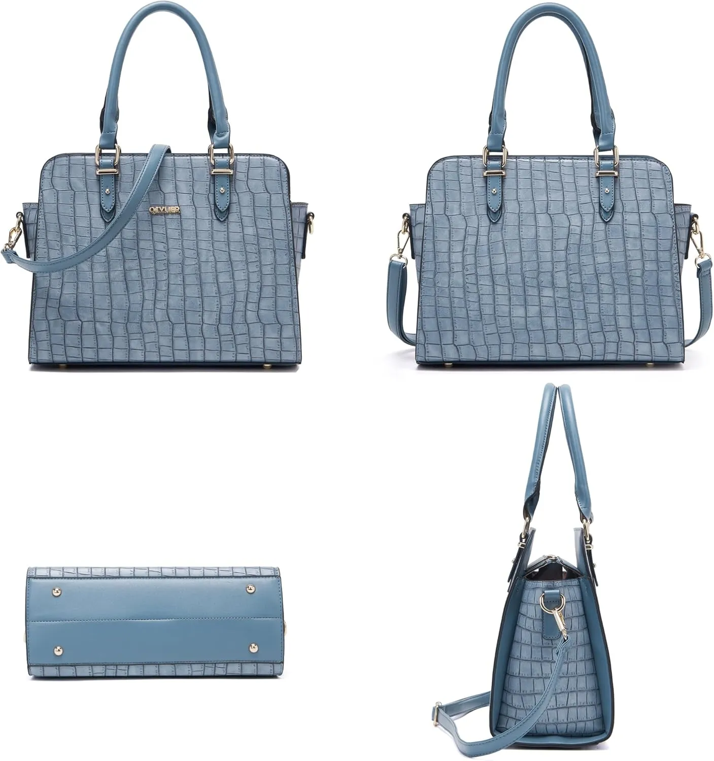Qiyuer Satchel Purses For Women Top Handle Bag Purse And Wallet Set Work Tote Bags 2pcs