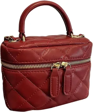 QWINEE Women's Silver Top Handle Crossbody Bag Small Crocodile Embossed Satchel Bag Mini Bucket Handbag