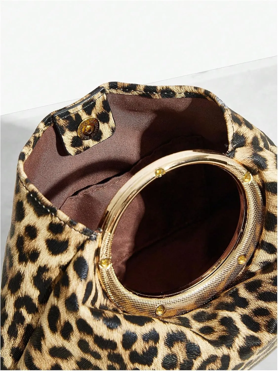 QWINEE Women's Y2k Leopard Print Handbag Trendy Top Handle Clutch Purse Cheetah Print Purses
