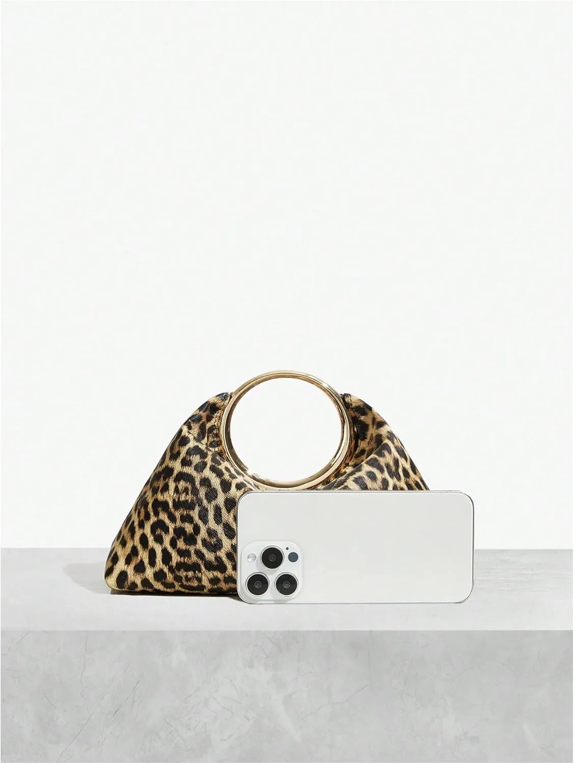 QWINEE Women's Y2k Leopard Print Handbag Trendy Top Handle Clutch Purse Cheetah Print Purses