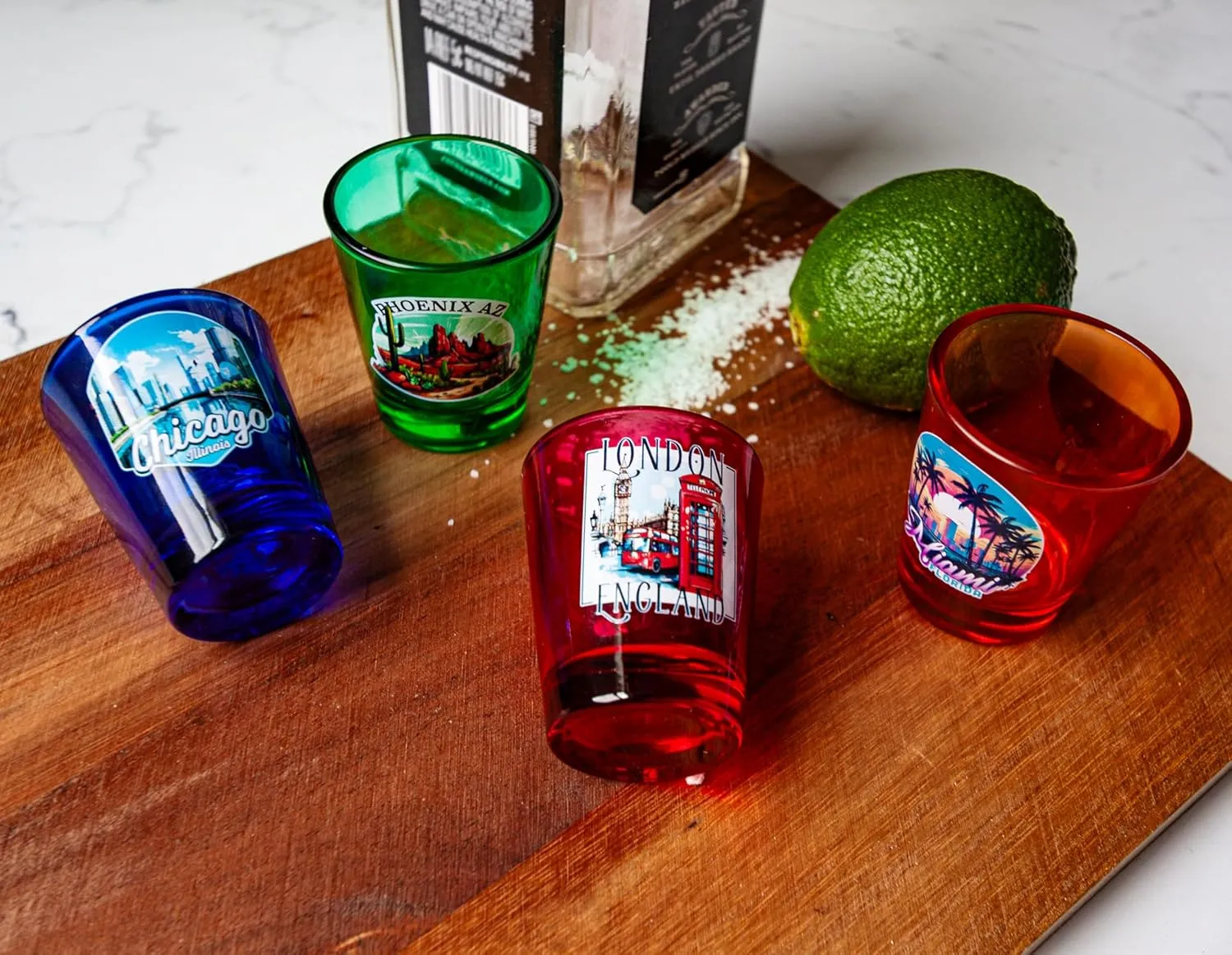 R and R Imports Christopher Newport Captains Engraved Full Color 2 oz Shot Glass Blue Officially Licensed Collegiate Product 4-Pack