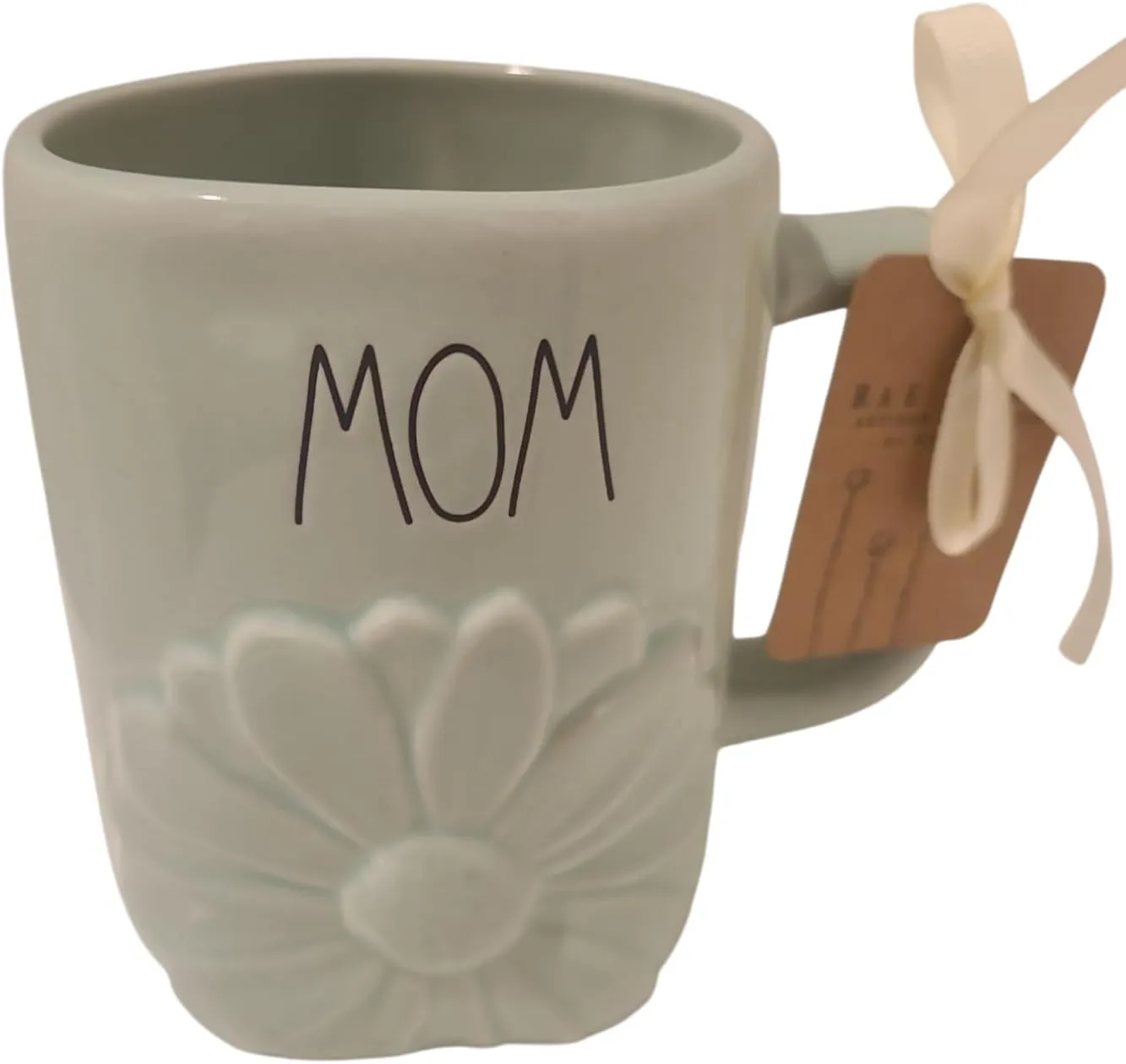 Rae Dunn by Magenta coffee mug (Mom Green with embossed Daisy)