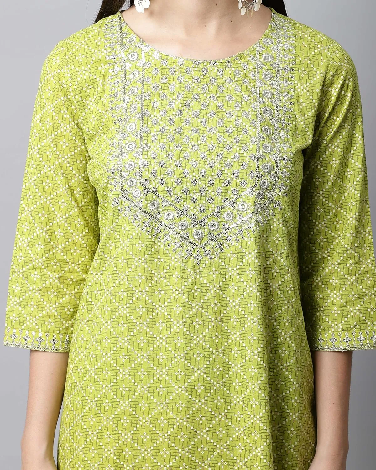 Rajnandini Women's Pure Jaipur Printed Cotton Jaipuri Printed Kurta Set With Dupatta (JOPLVL281-P_Mehndi Green)