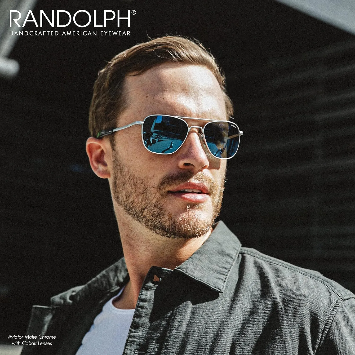 Randolph USA | Bright Chrome Classic Aviator Sunglasses for Men or Women 100% UV