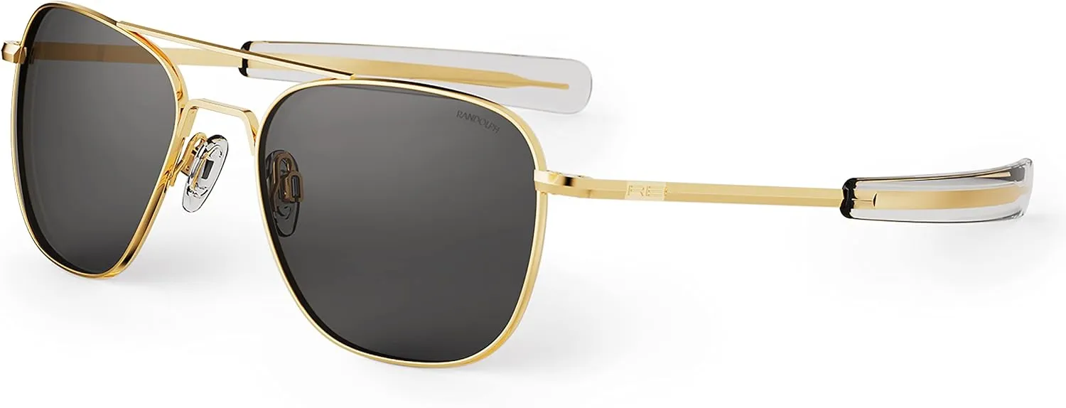 Randolph USA | Gold Classic Aviator Sunglasses for Men or Women 100% UV
