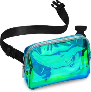 Rave Laser Aqua Crossbody Belt Bag for Women – Stylish Fanny Pack, Functional and Fashion Waist Packs for Travel, Festivals, and Everyday Use