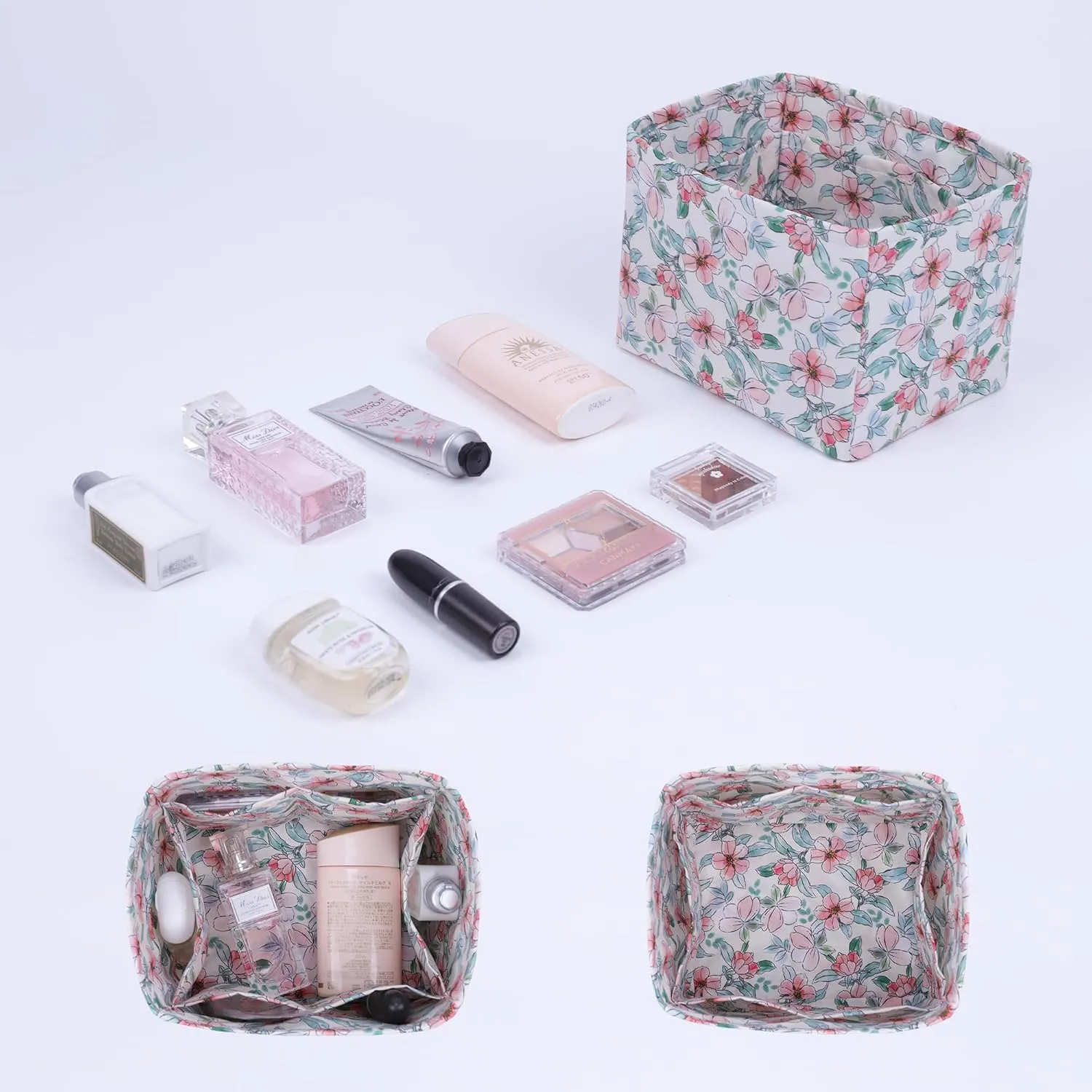Rayon Purse Organizer Insert, unique pattern Bag Organizer Liner, Handbag Organiser Insert, Bag Tote Shaper fit Picotin 14/18/22/26 bags(PC18,Blooming Peach)
