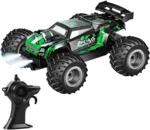 RC Truck 1:18 Scale 20km/h Fast Racing Car, 2WD Top Speed All Terrains Electric Toy Off Road RC Car Vehicle Truck Crawler with LED Lights for Boys Kids and Adults
