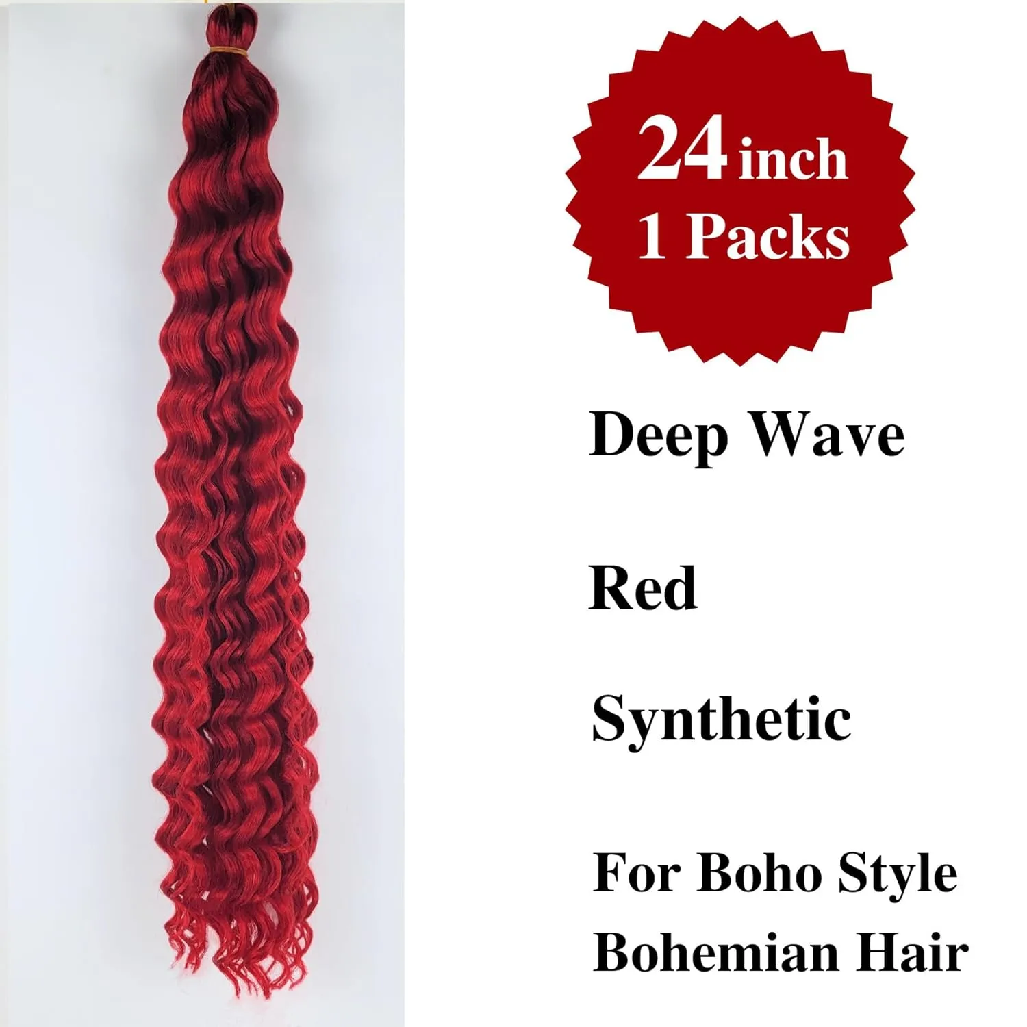 Red Braiding Hair Pre stretched Curly Deep Wave Crochet Braids Hypoallergenic Prestretched Braiding Hair Micro Synthetic Ez Braid Itch Free
