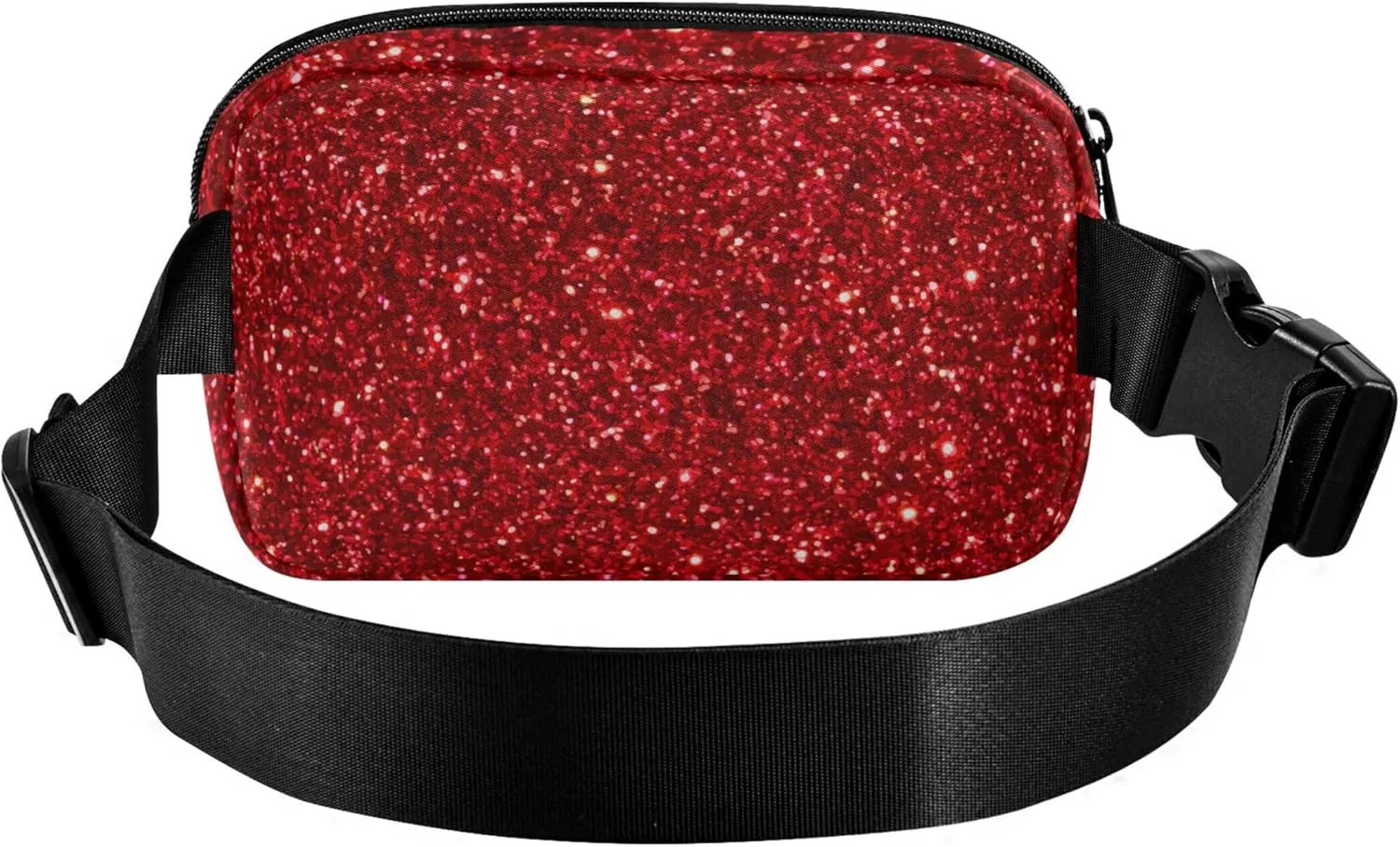 Red Glitter Fanny Packs for Women Waterproof Hip Pack Belt Pouch Cute Waist Pack for Women
