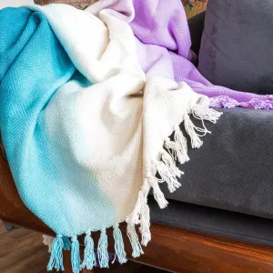 Refinery29 | Riley Collection | Premium Cotton Textured Throw Blanket, Modern Design for Luxury Home Décor (50 x 70, Purple)