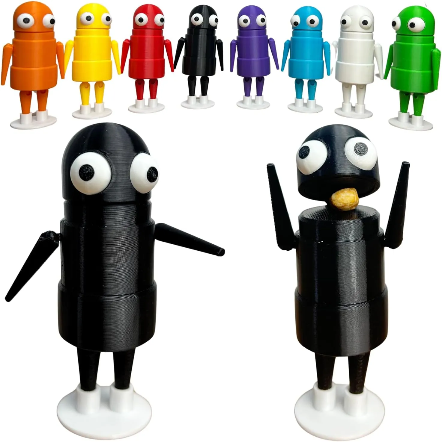 REPO 3D Printed Character Figure, R.E.P.O Horror Game Posable Articulated Collectible Model for Fans Gift (Black)