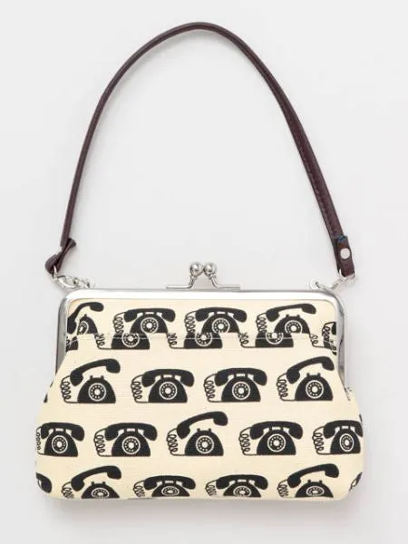 Retro Pattern HANPU GAMAGUCHI Top Handle Purse