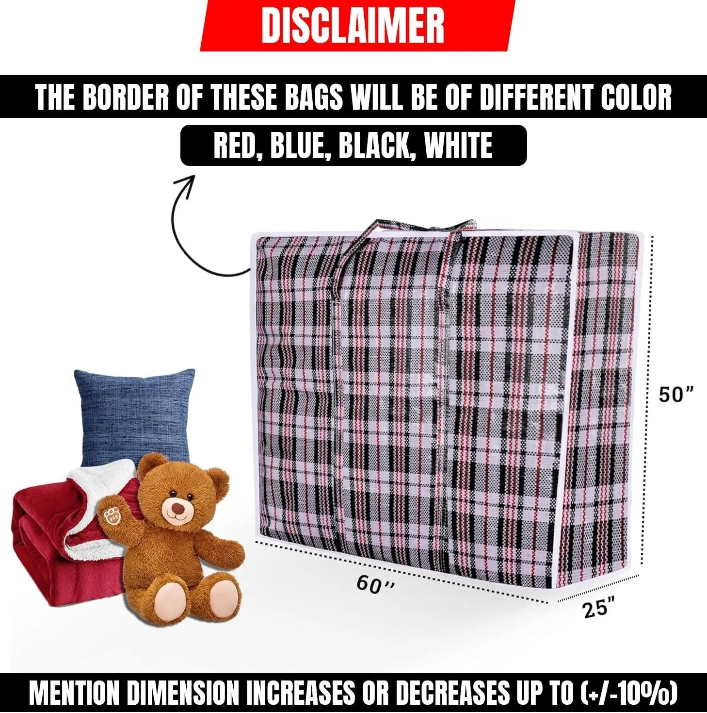 Reusable & Versatile Large Laundry Bags with Reinforced Zips & Handles - Multi-Pack Options Durable for Clothing & Bedding - Ideal for Storage, Moving & Travel( /- 10%) (Pack of 10)