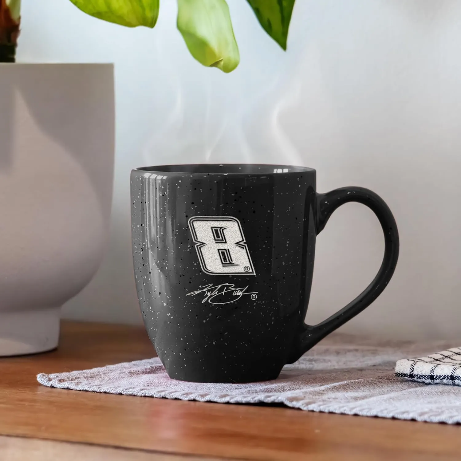 Rico Industries NASCAR Racing 16 oz Team Color Laser Engraved Speckled Ceramic Coffee Mug