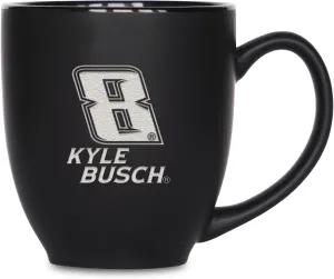 Rico Industries NASCAR Racing Pick Your Driver 15oz Laser Engraved Matte Black Ceramic Bistro Mug - For Hot or Cold Drinks