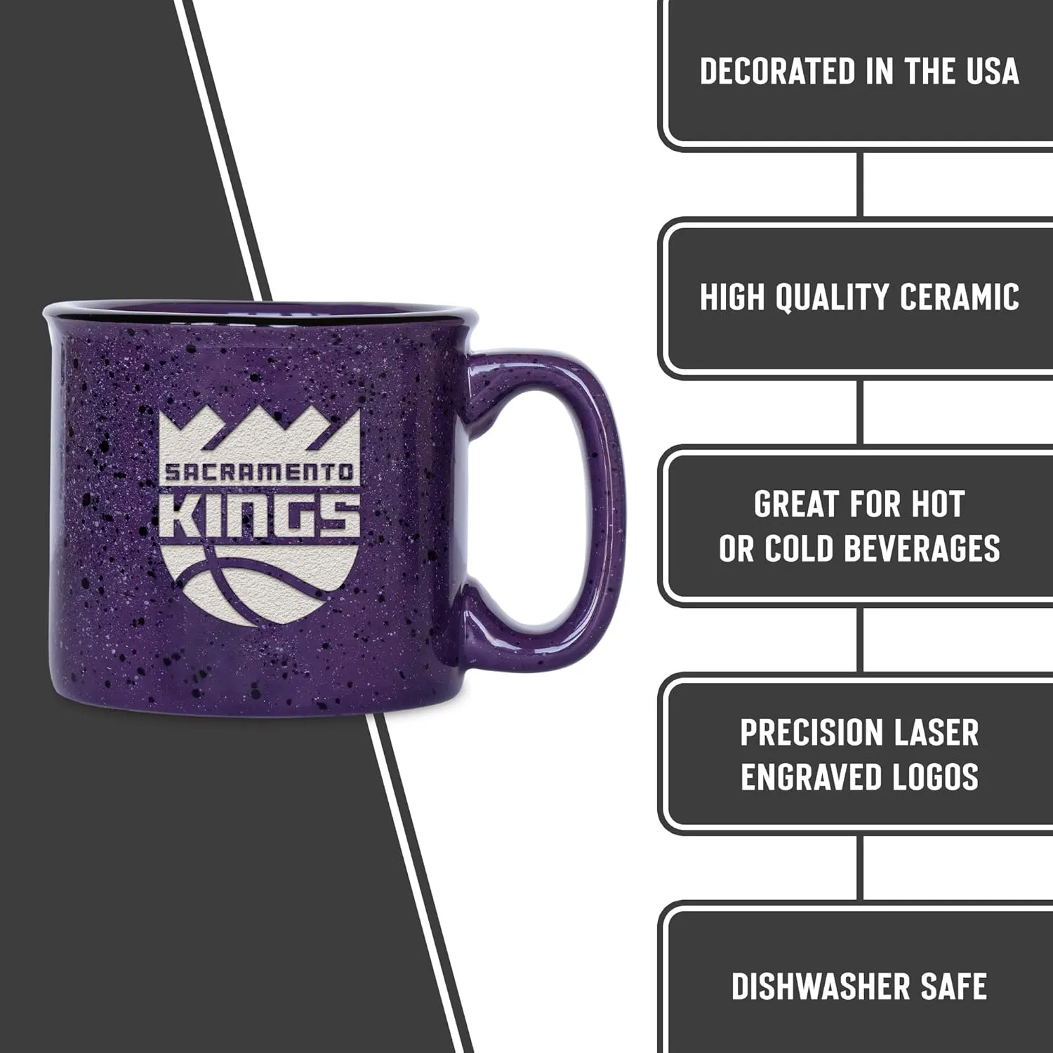 Rico Industries NBA Basketball 12oz Laser Engraved Campfire Mug