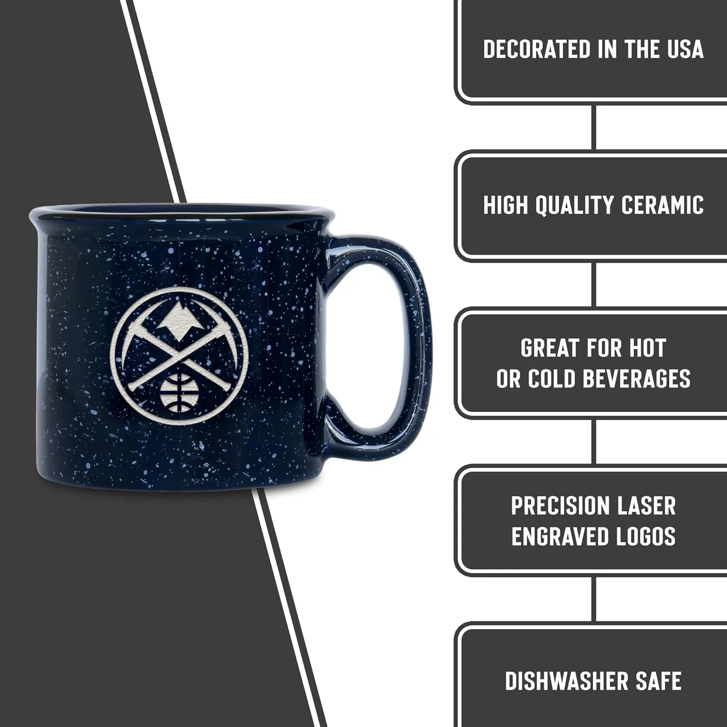 Rico Industries NBA Basketball 12oz Laser Engraved Campfire Mug