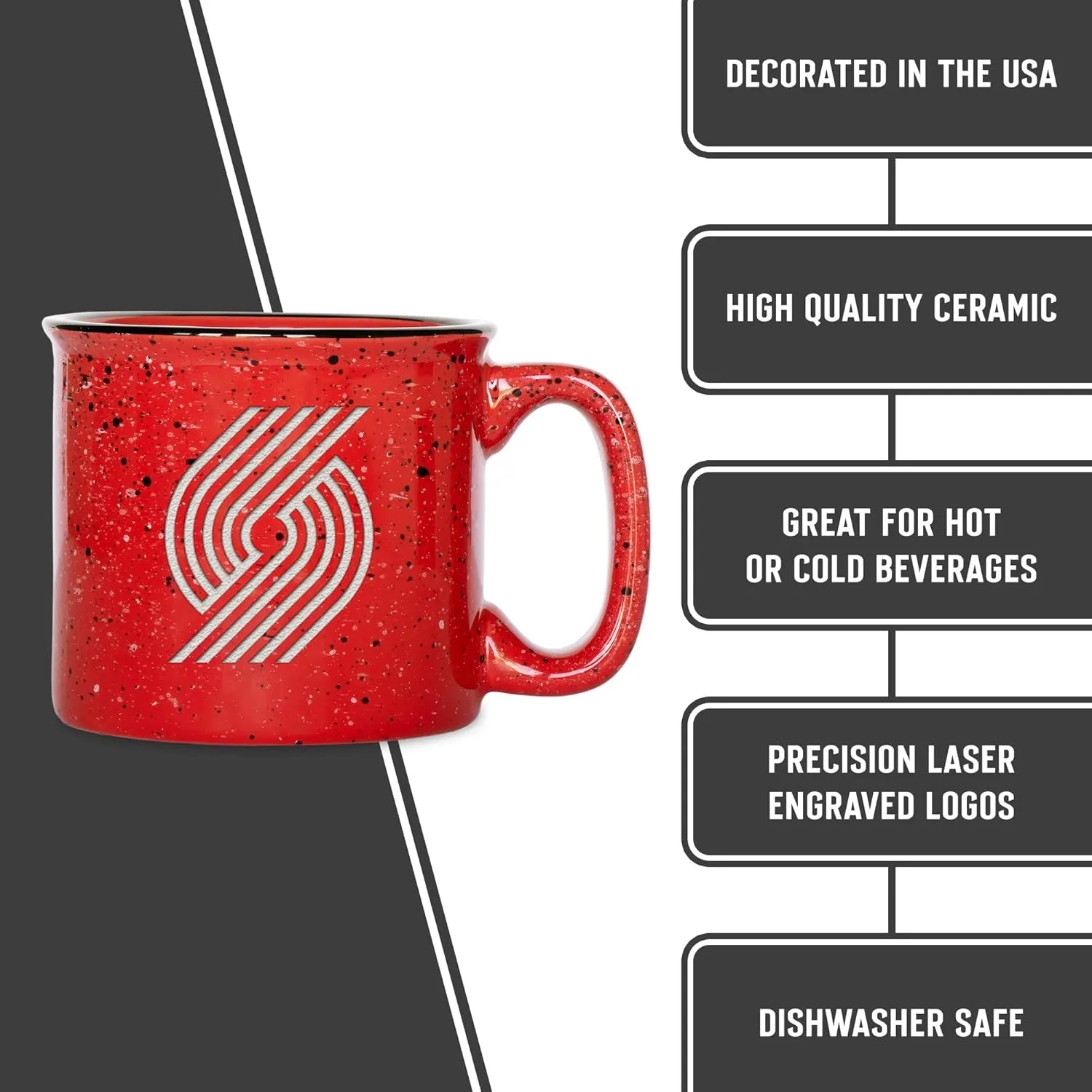 Rico Industries NBA Basketball 12oz Laser Engraved Campfire Mug