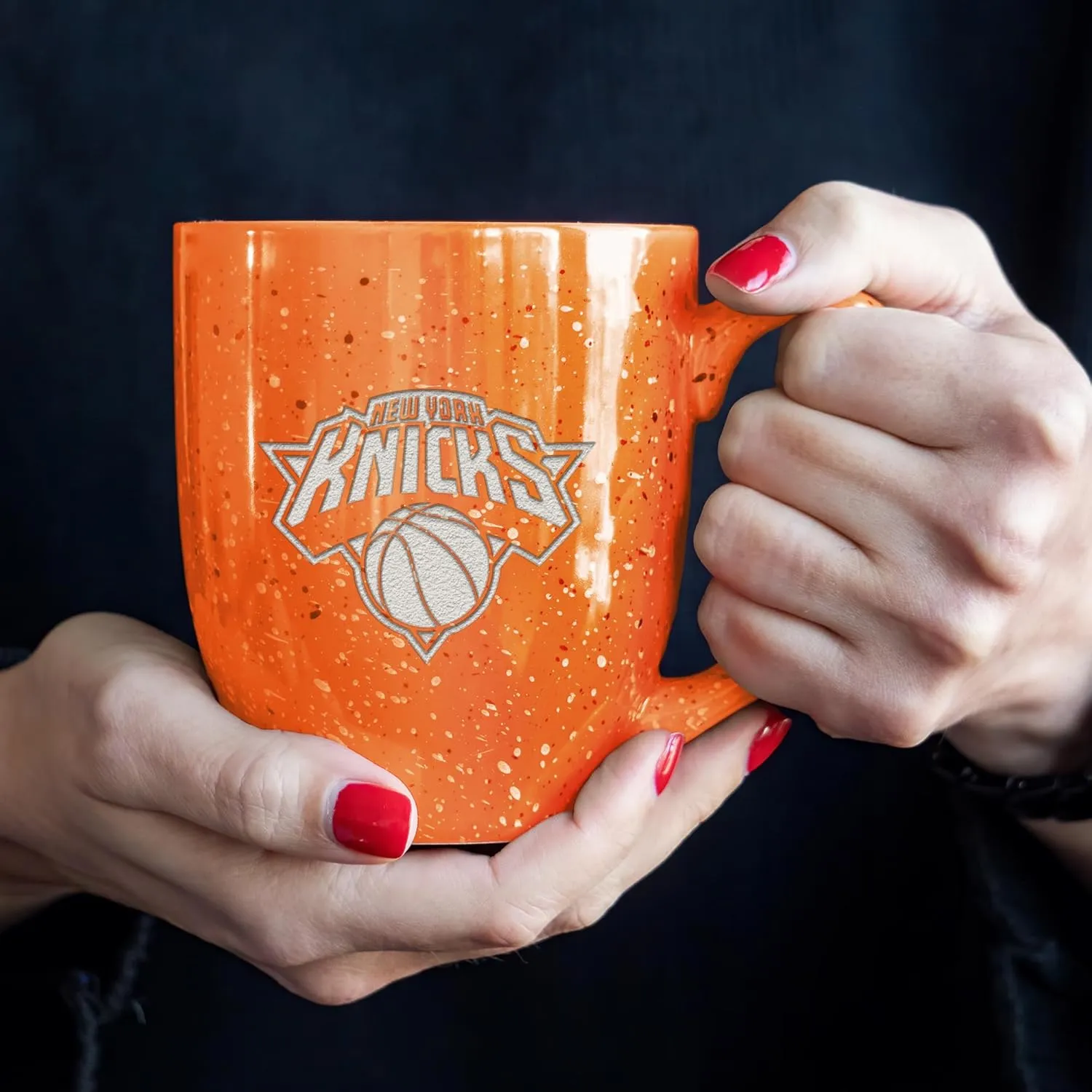 Rico Industries NBA Basketball Alternate 16 oz Team Color Laser Engraved Speckled Ceramic Coffee Mug