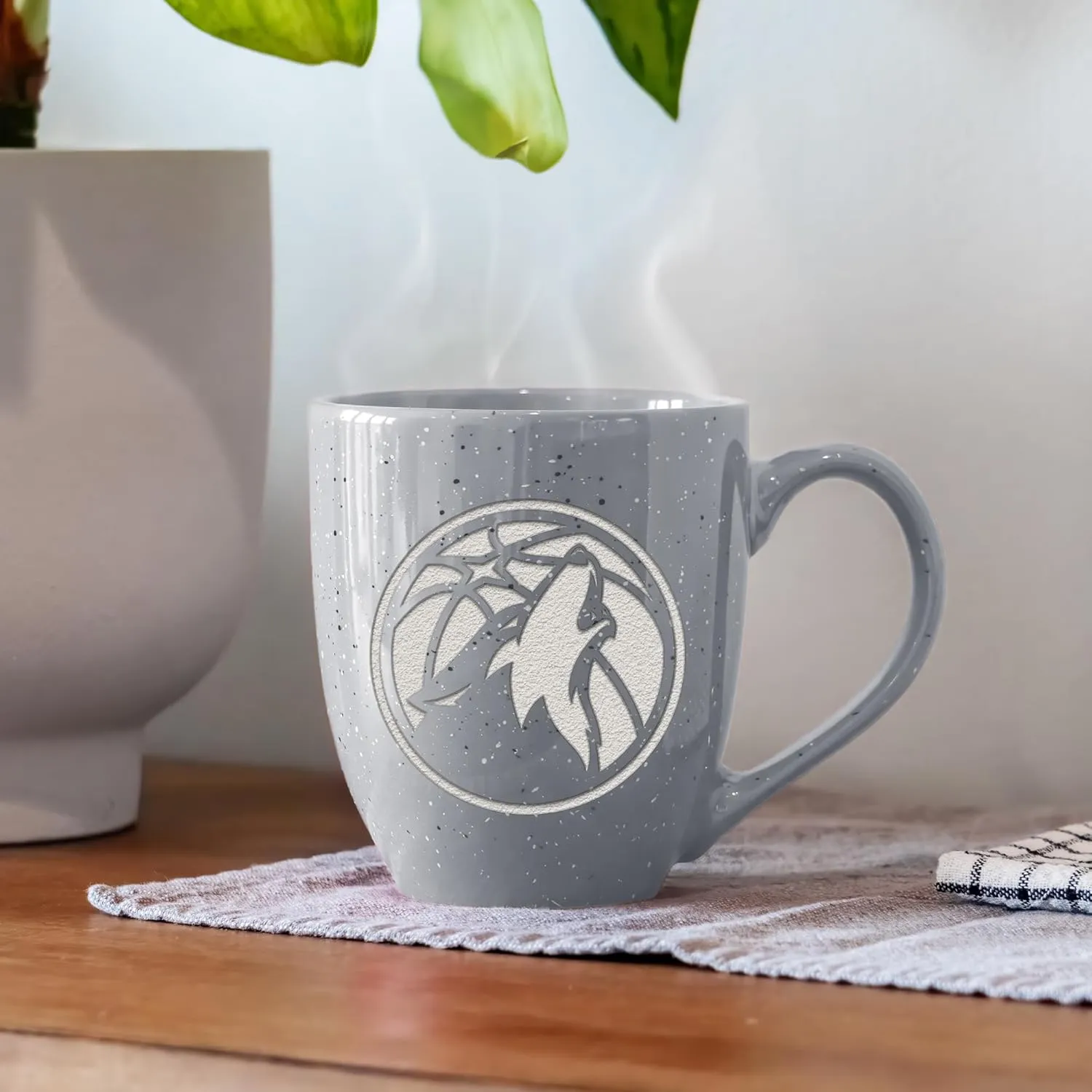 Rico Industries NBA Basketball Alternate 16 oz Team Color Laser Engraved Speckled Ceramic Coffee Mug