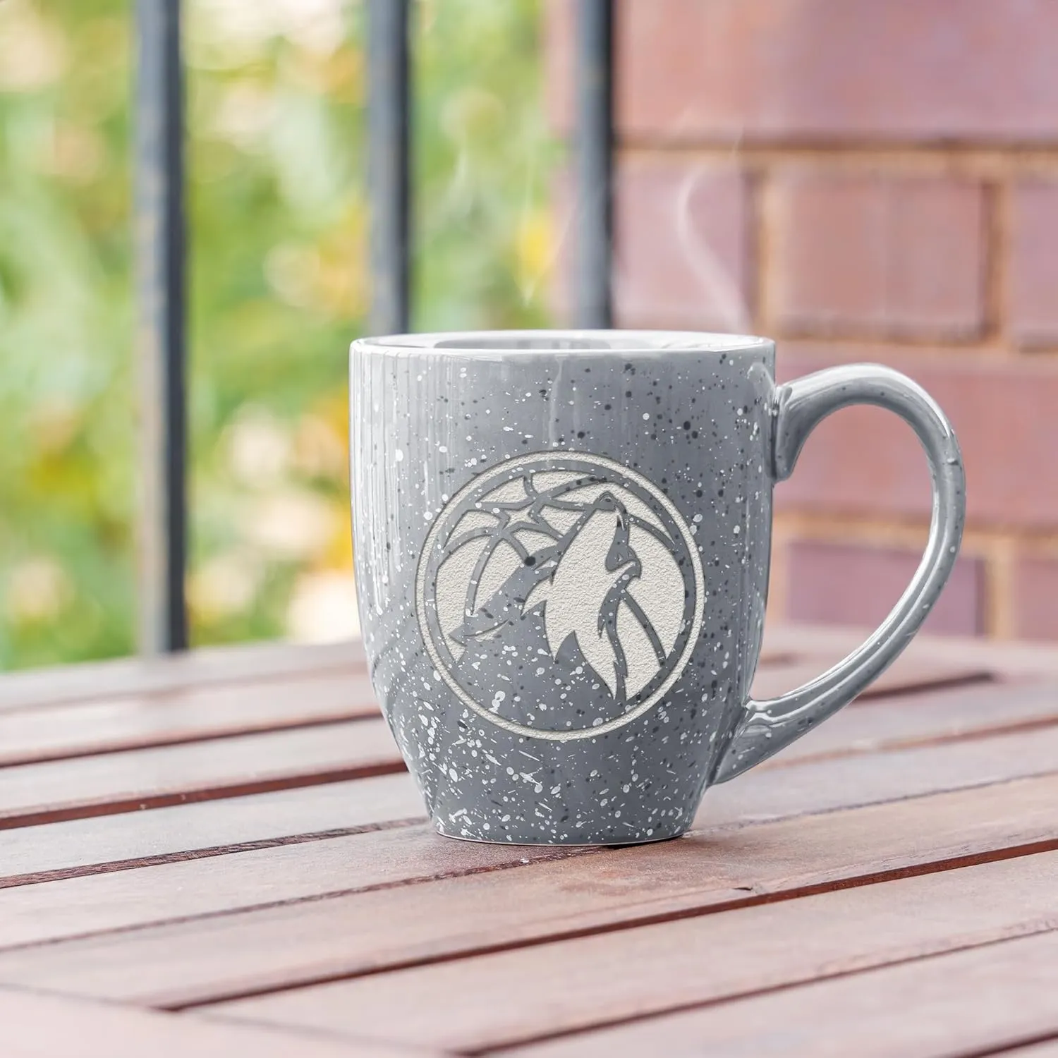 Rico Industries NBA Basketball Alternate 16 oz Team Color Laser Engraved Speckled Ceramic Coffee Mug