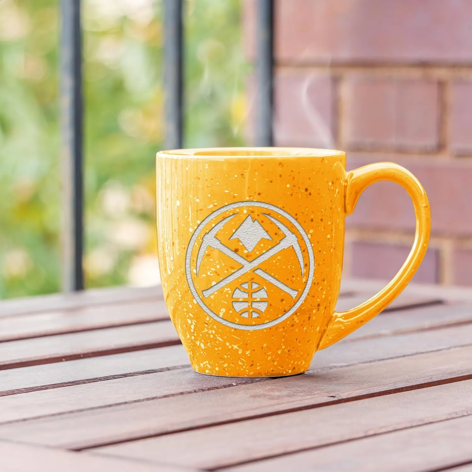 Rico Industries NBA Basketball Alternate 16 oz Team Color Laser Engraved Speckled Ceramic Coffee Mug