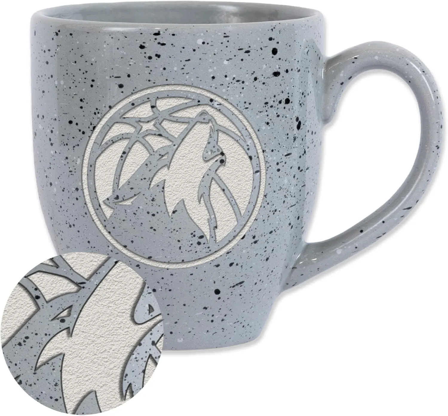 Rico Industries NBA Basketball Alternate 16 oz Team Color Laser Engraved Speckled Ceramic Coffee Mug
