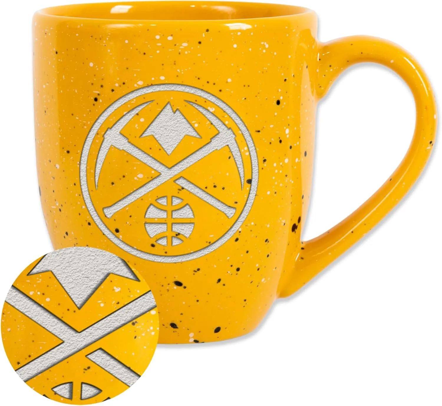 Rico Industries NBA Basketball Alternate 16 oz Team Color Laser Engraved Speckled Ceramic Coffee Mug