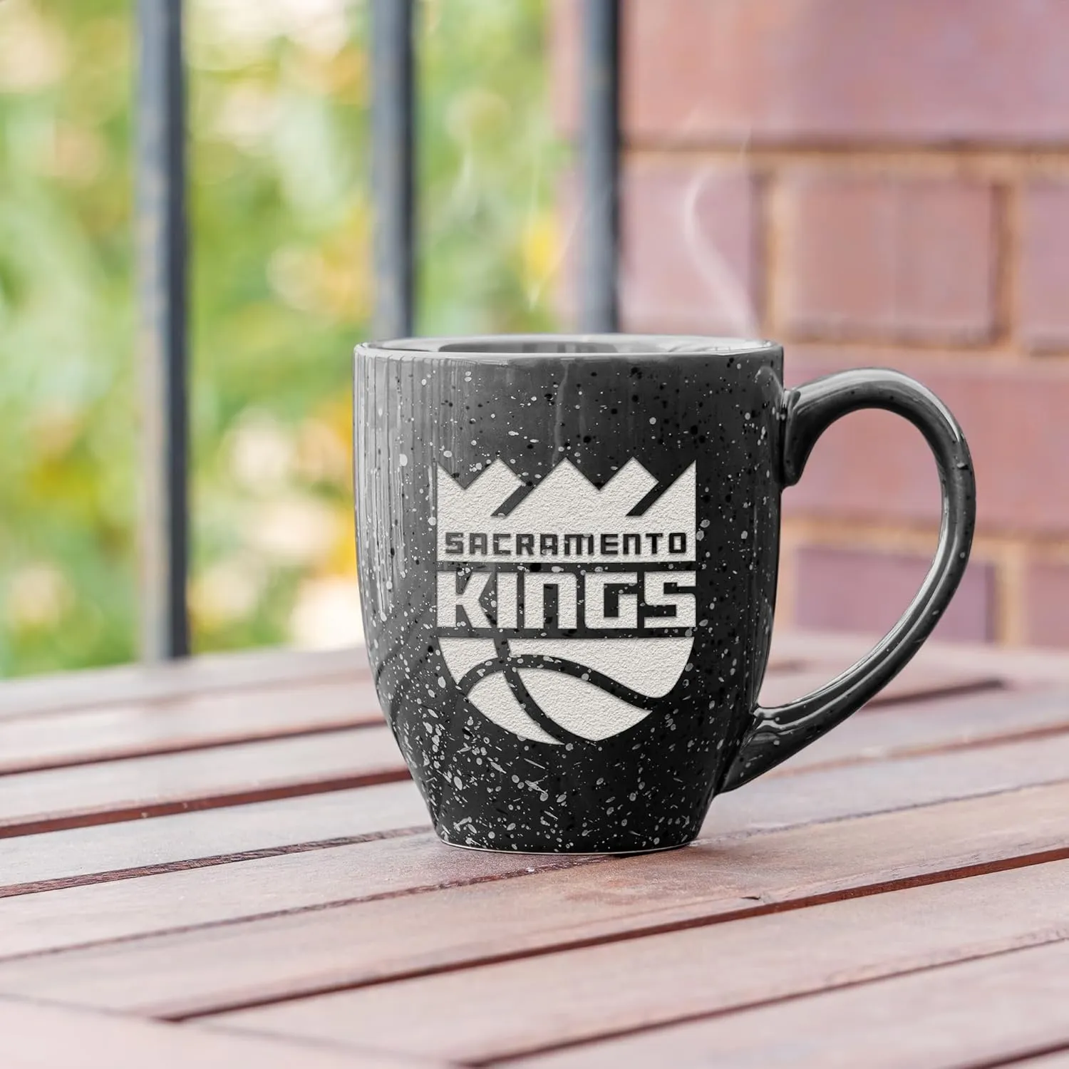Rico Industries NBA Basketball Alternate 16 oz Team Color Laser Engraved Speckled Ceramic Coffee Mug
