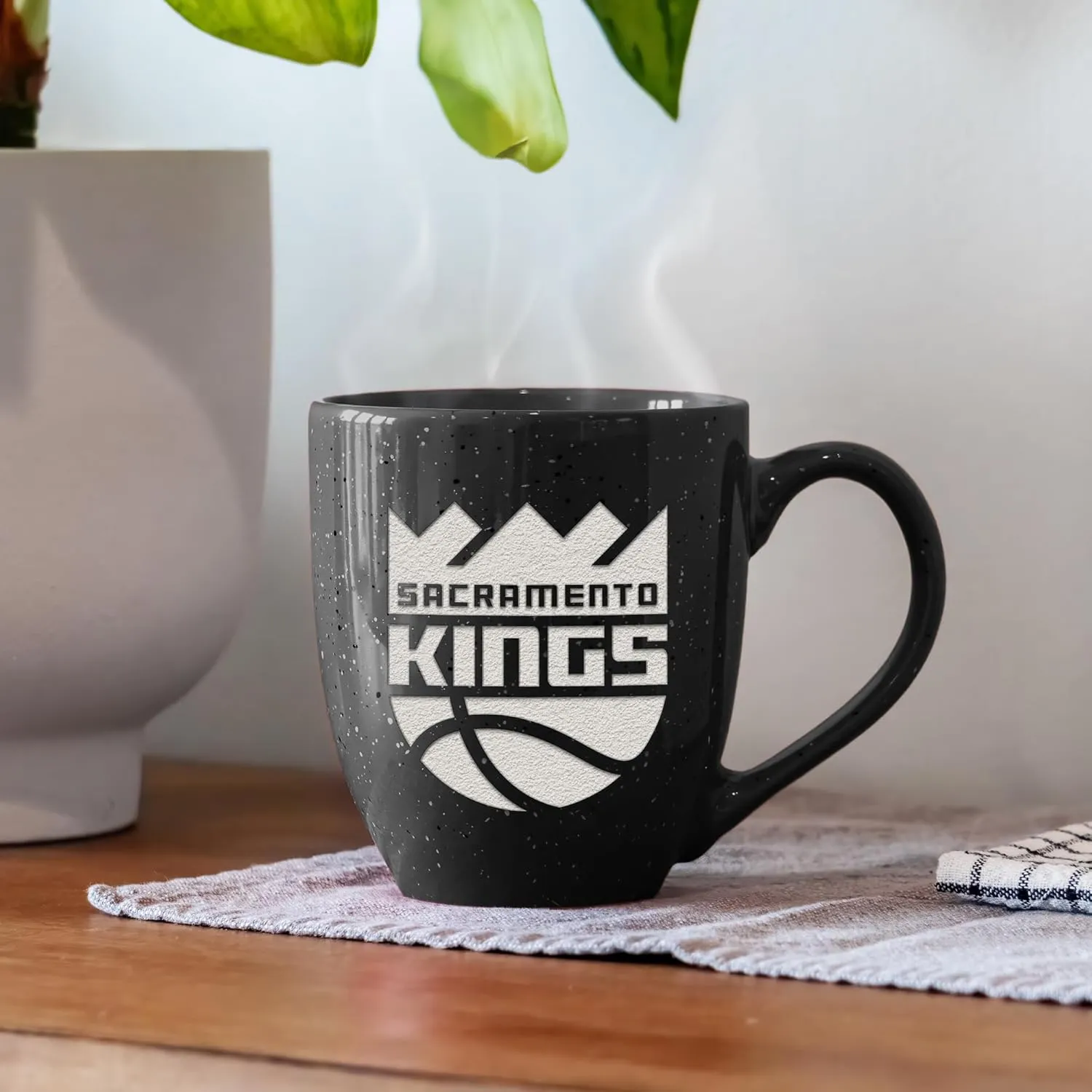 Rico Industries NBA Basketball Alternate 16 oz Team Color Laser Engraved Speckled Ceramic Coffee Mug