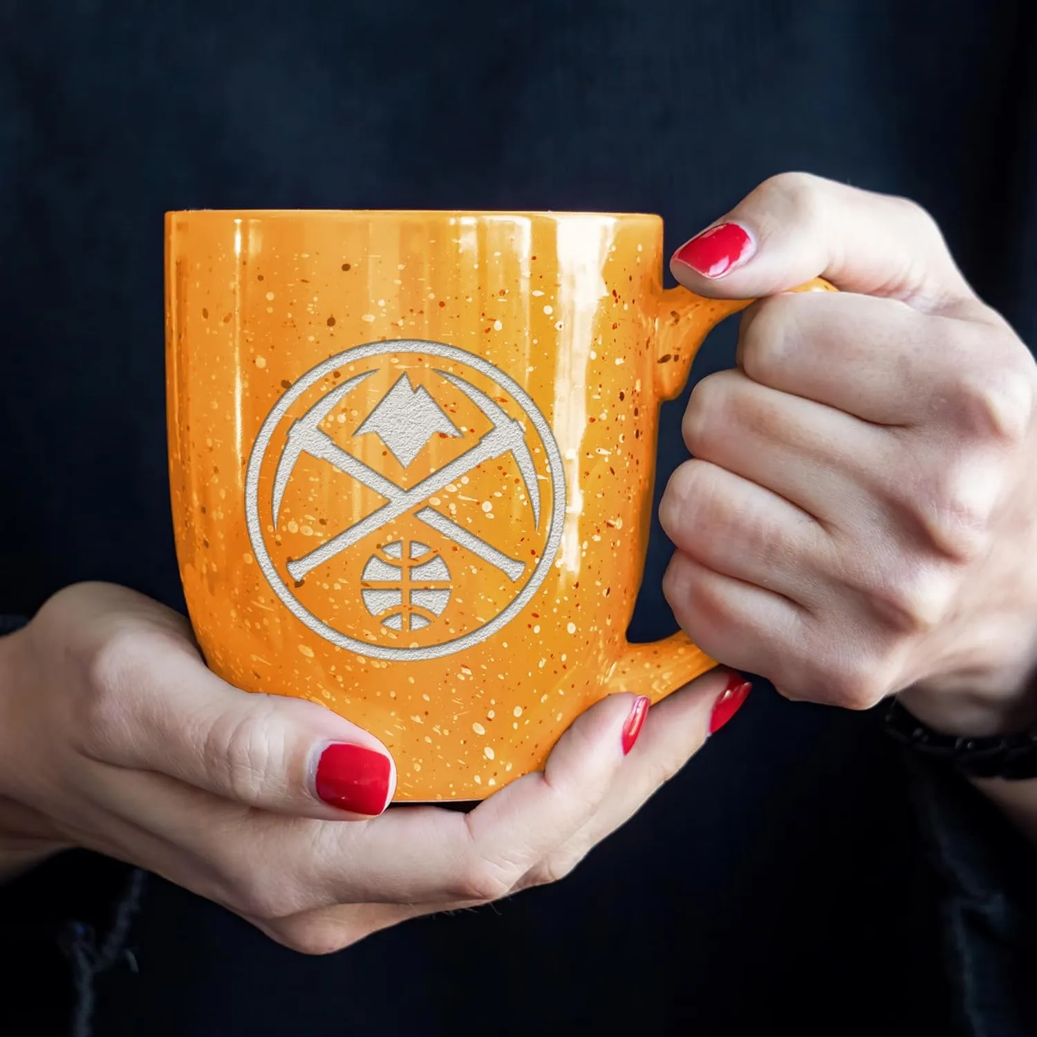 Rico Industries NBA Basketball Alternate 16 oz Team Color Laser Engraved Speckled Ceramic Coffee Mug