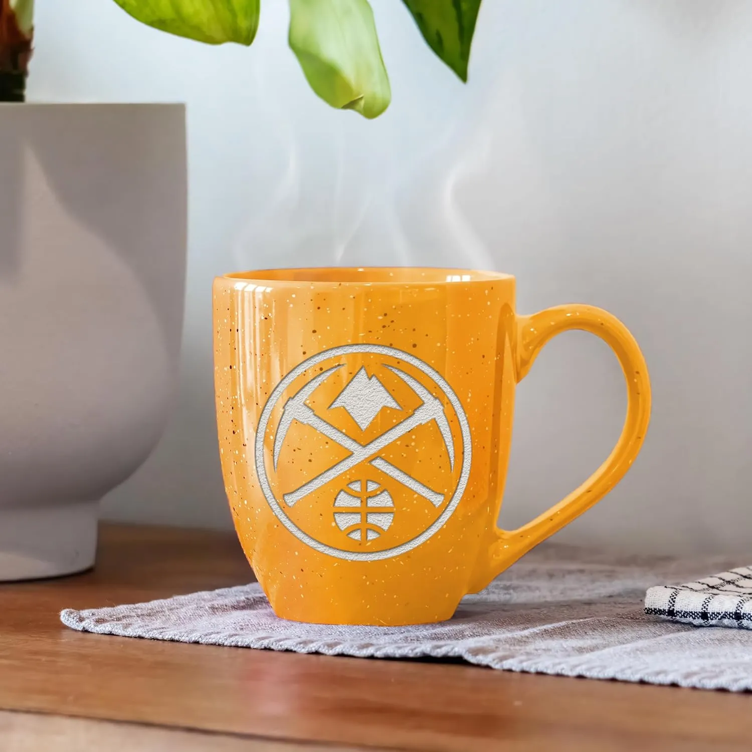Rico Industries NBA Basketball Alternate 16 oz Team Color Laser Engraved Speckled Ceramic Coffee Mug