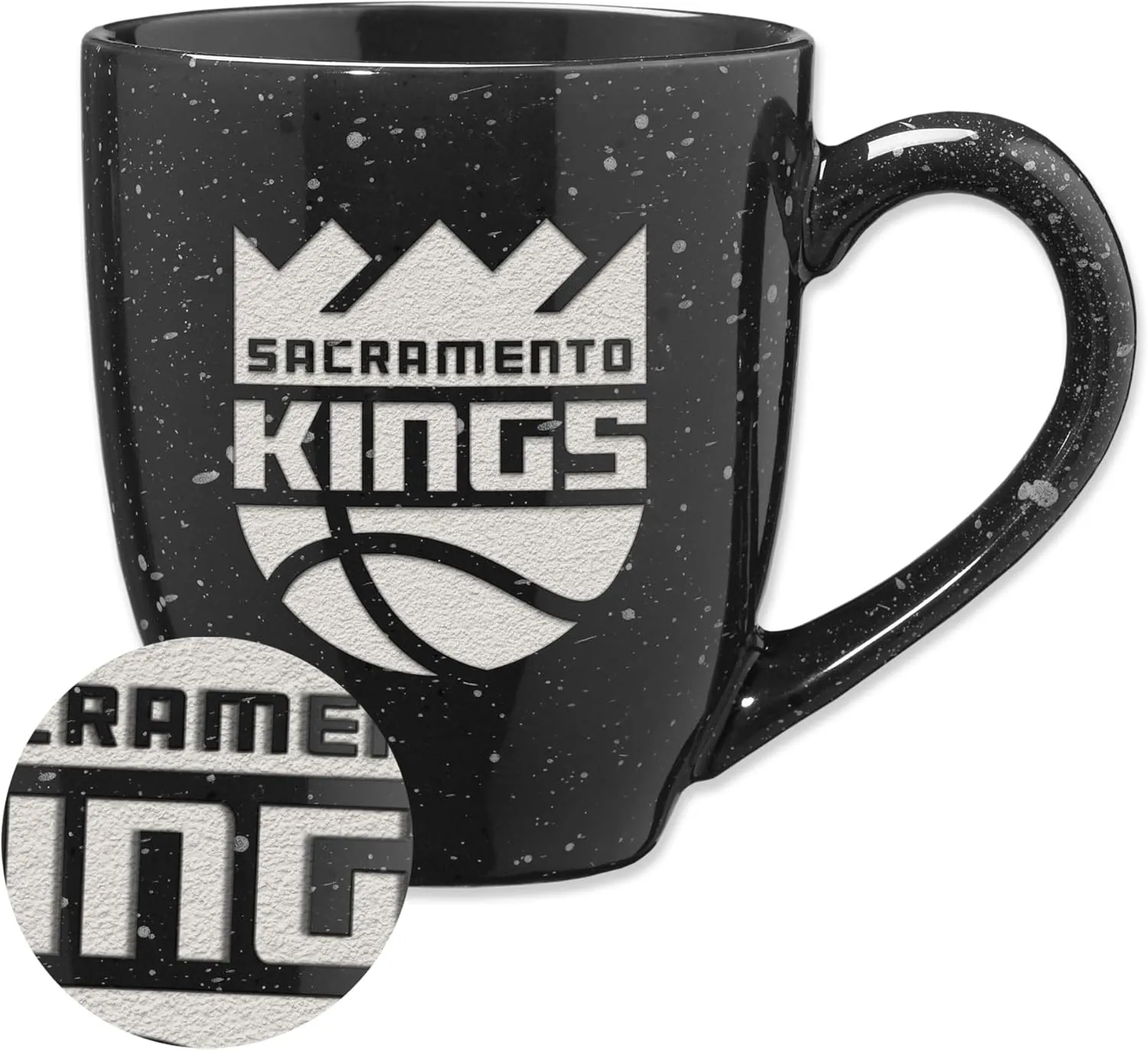 Rico Industries NBA Basketball Alternate 16 oz Team Color Laser Engraved Speckled Ceramic Coffee Mug
