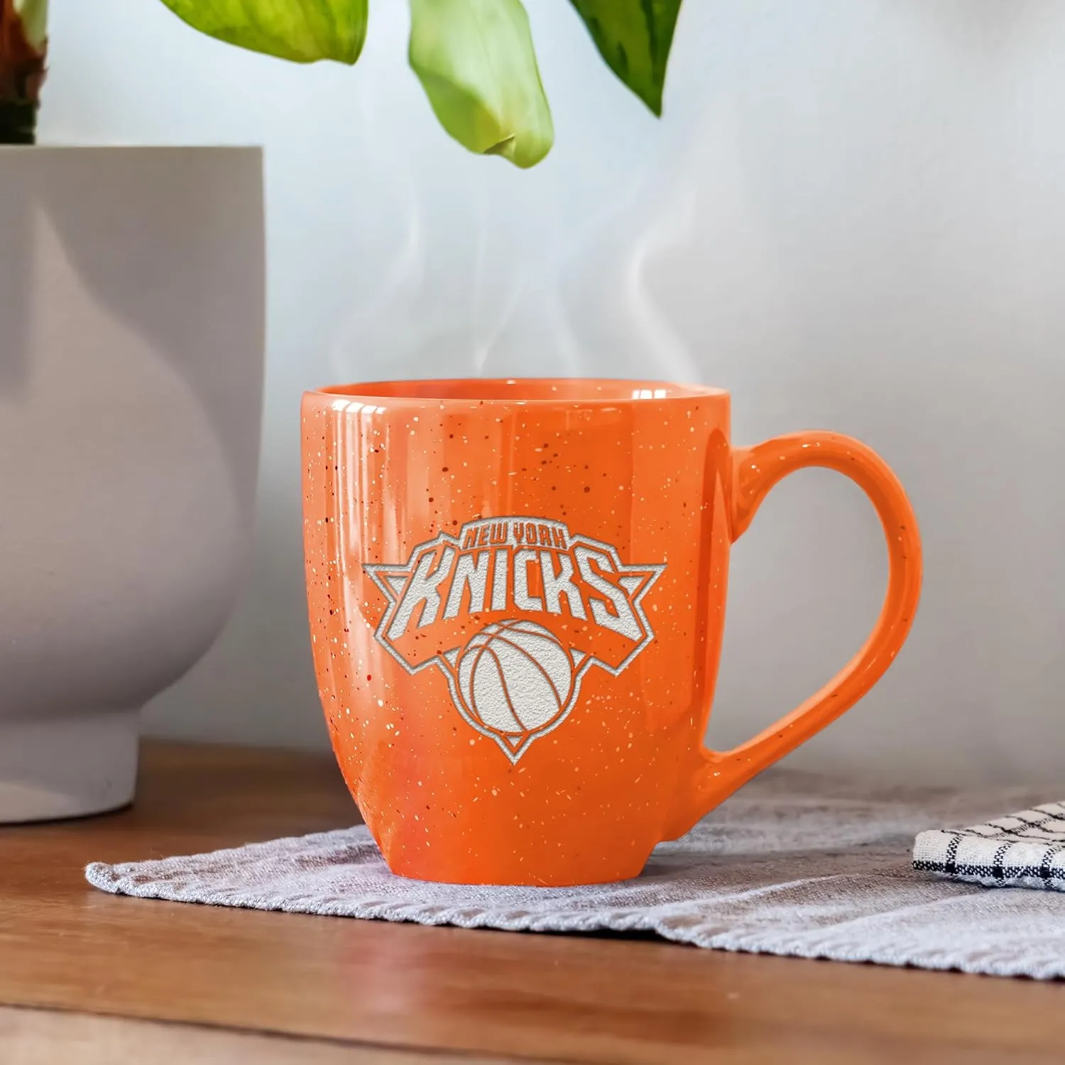 Rico Industries NBA Basketball Alternate 16 oz Team Color Laser Engraved Speckled Ceramic Coffee Mug