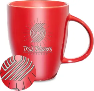 Rico Industries NBA Basketball Sunburst 18oz Laser Engraved Ceramic Lustre Mug
