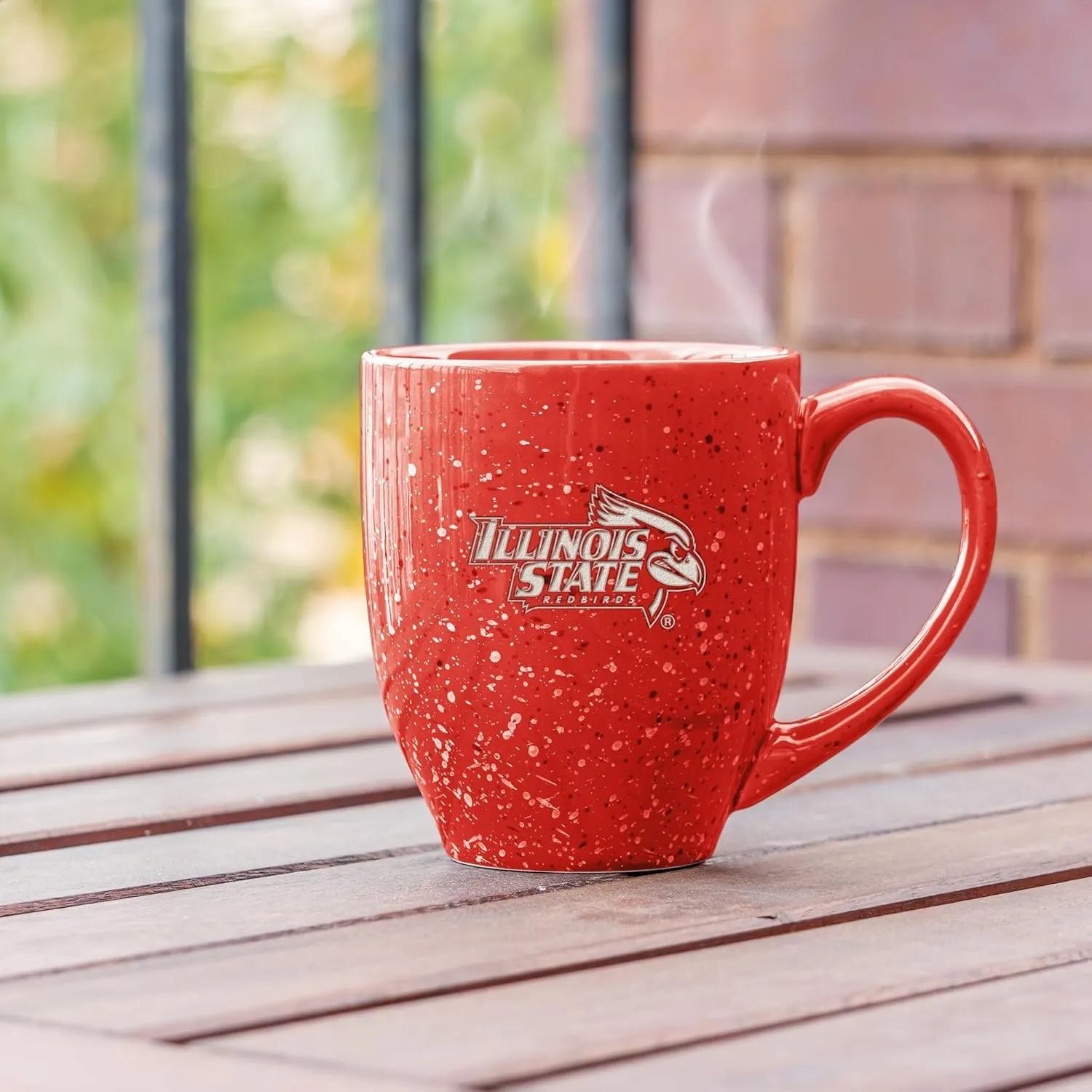Rico Industries NCAA 16 oz Team Color Laser Engraved Speckled Ceramic Coffee Mug