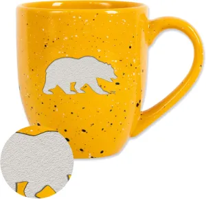 Rico Industries NCAA Cal Berkeley Golden Bears Yellow 16 oz Team Color Laser Engraved Speckled Ceramic Coffee Mug