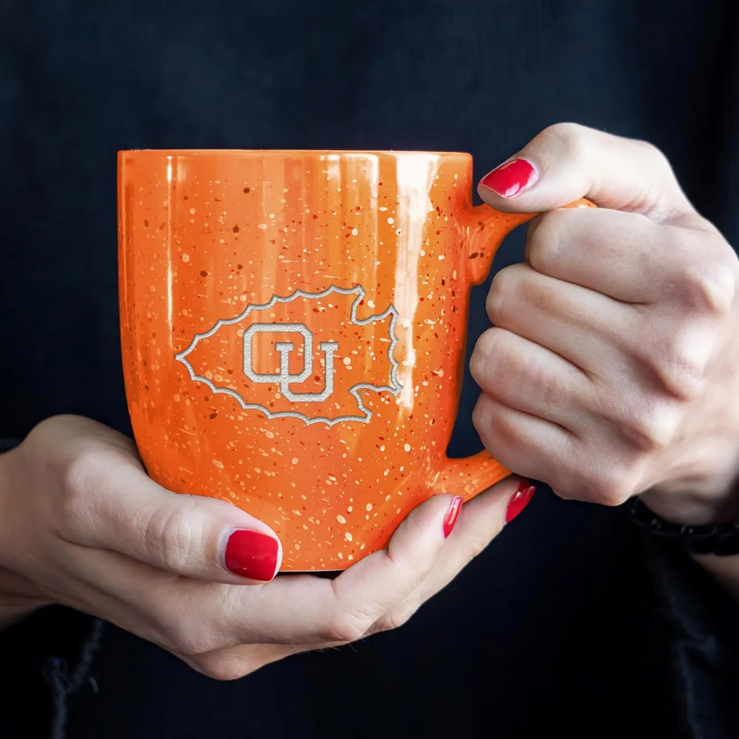 Rico Industries NCAA Dad Alternate 16 oz Team Color Laser Engraved Speckled Ceramic Coffee Mug