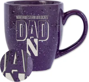 Rico Industries NCAA Dad Alternate 16 oz Team Color Laser Engraved Speckled Ceramic Coffee Mug