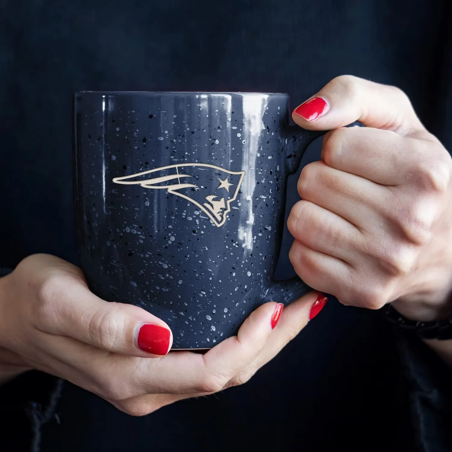 Rico Industries NFL Football 16 oz Team Color Laser Engraved Speckled Ceramic Coffee Mug