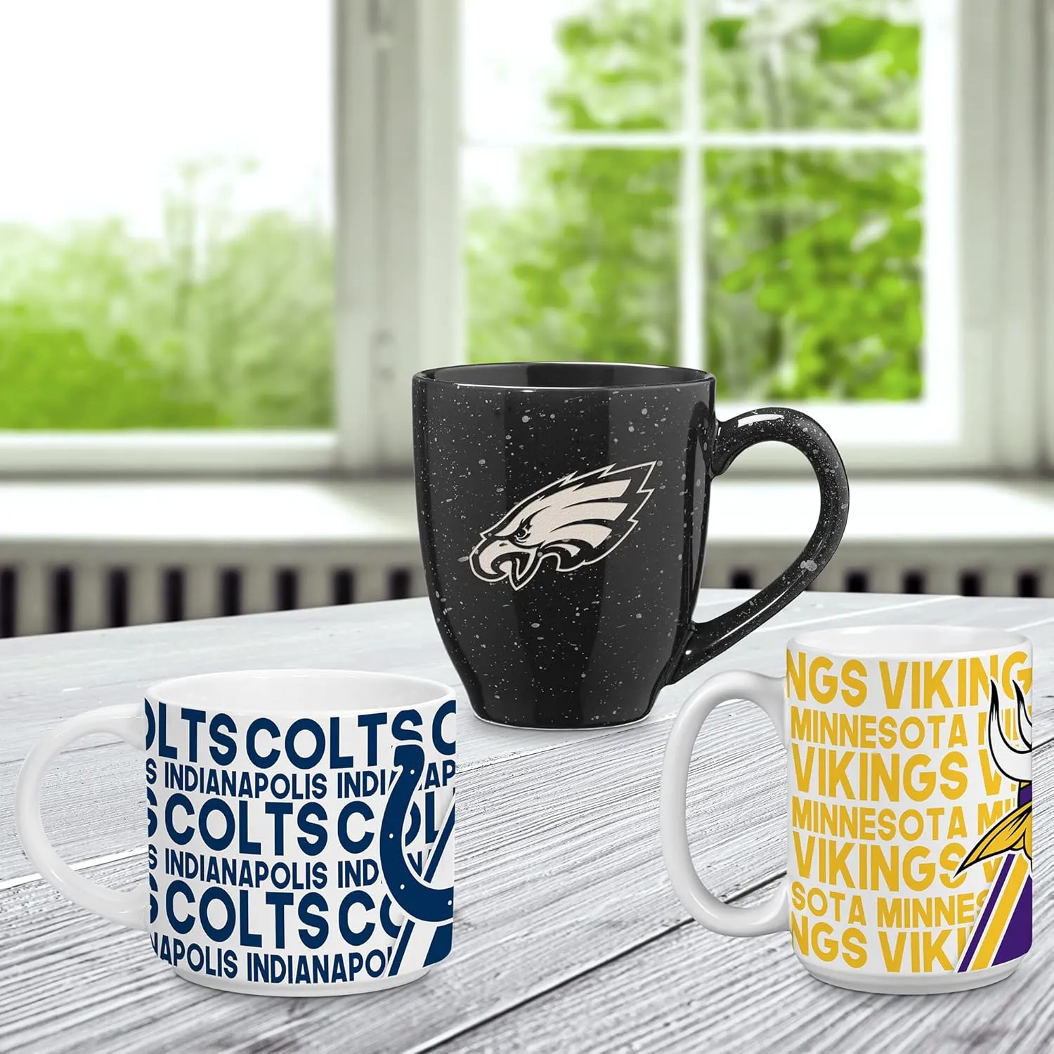 Rico Industries NFL Football 16 oz Team Color Laser Engraved Speckled Ceramic Coffee Mug