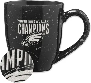 Rico Industries NFL Football Philadelphia Eagles 2025 Super Bowl LIX Champions 16 oz Team Color Laser Engraved Speckled Ceramic Coffee Mug