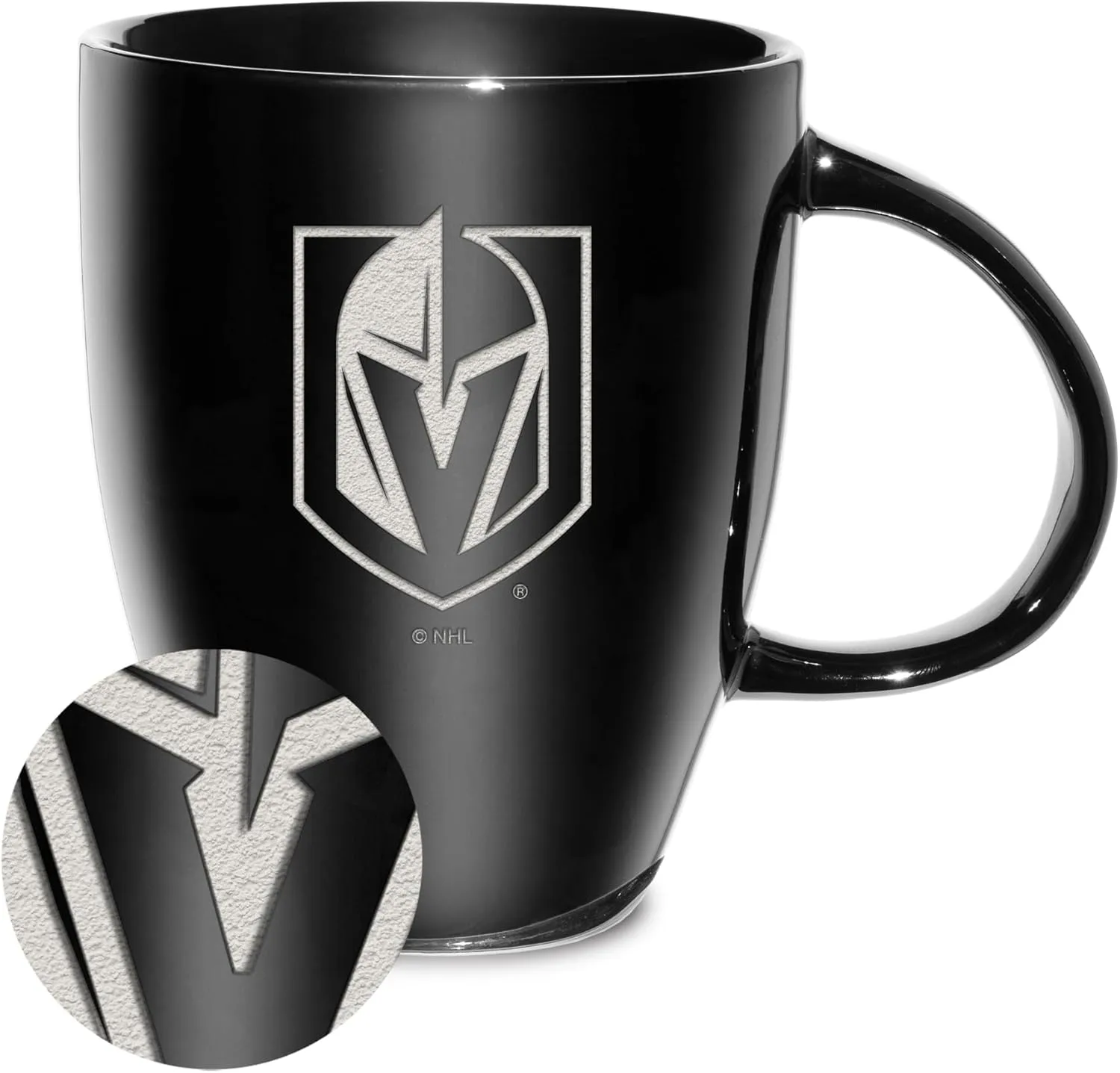 Rico Industries NHL Hockey Electroplated 18oz Laser Engraved Ceramic Lustre Mug