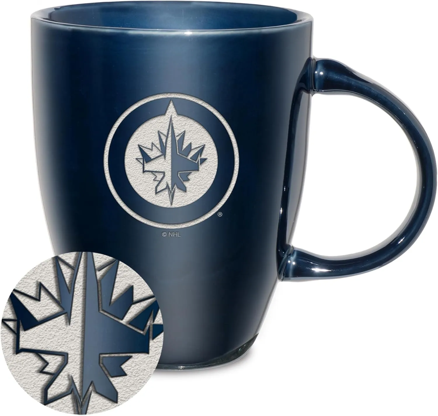 Rico Industries NHL Hockey Electroplated 18oz Laser Engraved Ceramic Lustre Mug