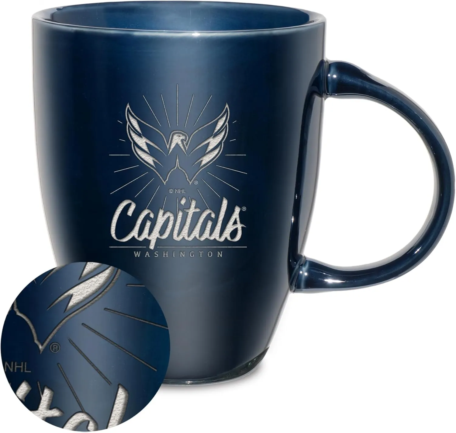 Rico Industries NHL Hockey Electroplated 18oz Laser Engraved Ceramic Lustre Mug