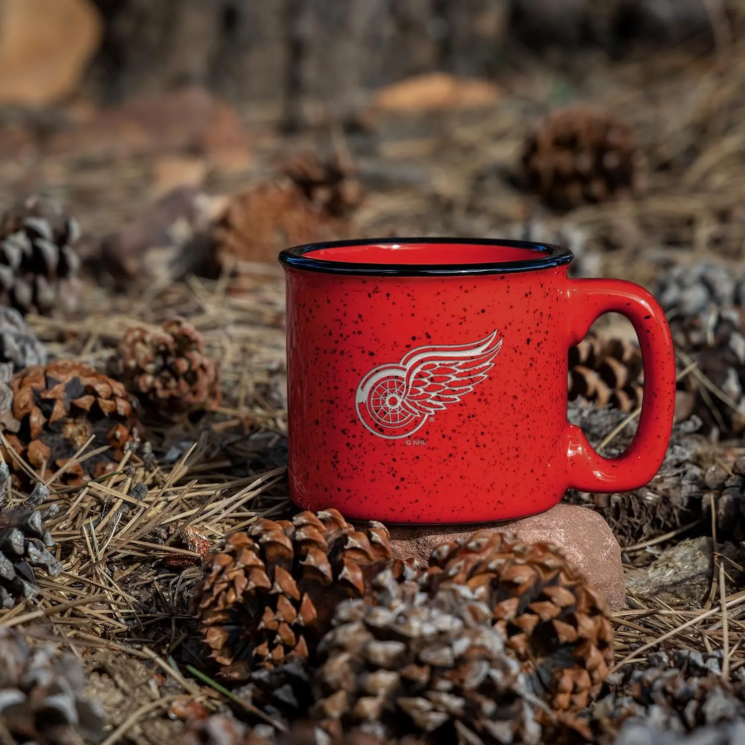 Rico Industries NHL Hockey Speckle 12oz Laser Engraved Campfire Mug