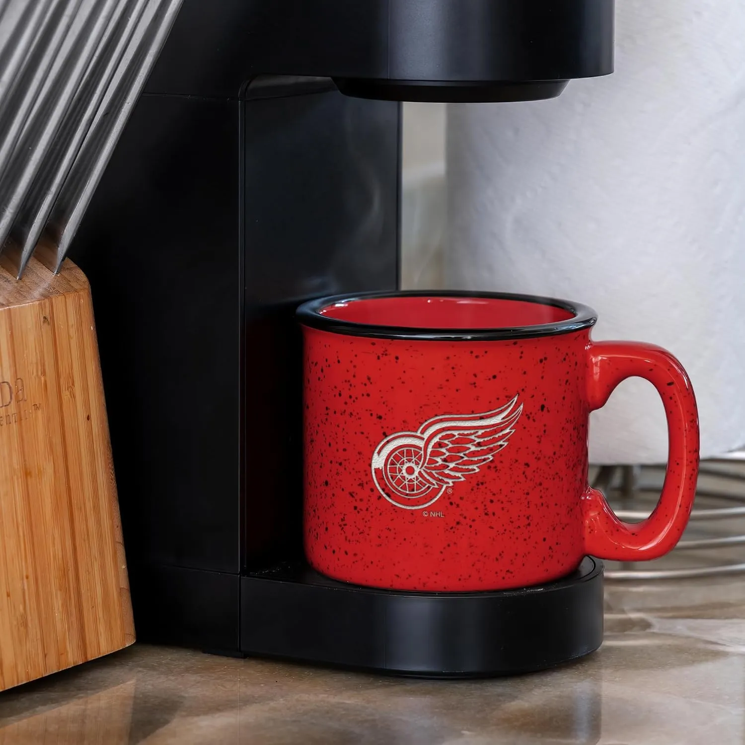 Rico Industries NHL Hockey Speckle 12oz Laser Engraved Campfire Mug